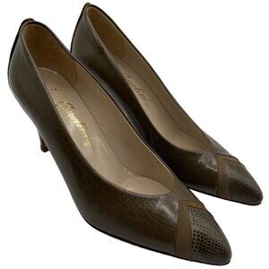 Garolini Vintage Olive Leather Heels 5.5